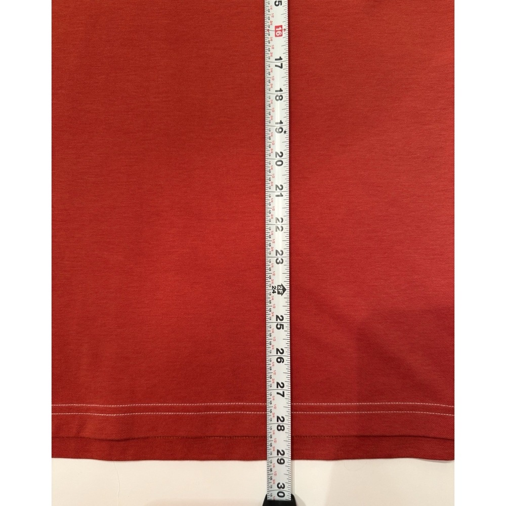 Travis Mathew Golf Polo Shirt Mens Reddish Orange Pima Cotton Polyester Size L - Picture 7 of 9